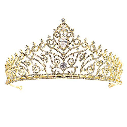 Elegante Krähe -Brautkristall -Tiara Kronen Prinzessin Queepageant Prom Stids Tiara Stirnband Hochzeit, Größe: 15 * 7,7 cmr: Silve (Silber 15 * 7,7 cm) von KXQYIKYI