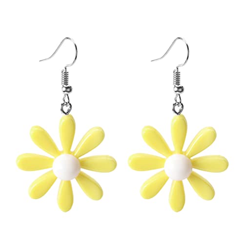 Frauen Gänseblümchen Form Ohrringe Acrylheize Ohrring Hawaii Blume Wildlily Dangle Ohrschmuck von KXQYIKYI