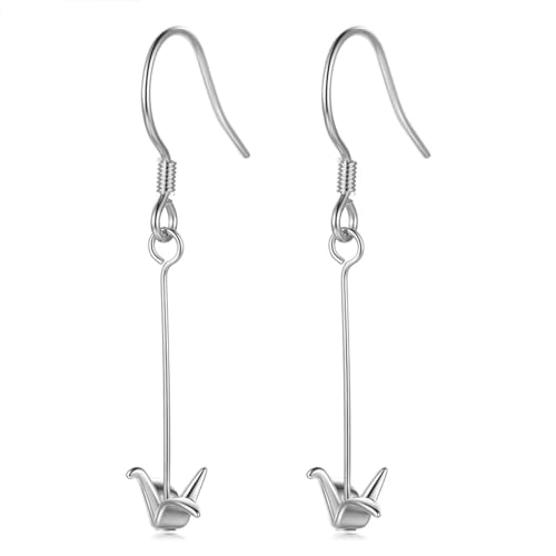 Gestüt schöne Papierkran süße lange Dangle Ohrringe für Frauen Mädchen Lady Lady von KXQYIKYI