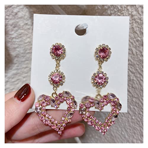 Grüne Kristall Herz Langer Tropfen für Frauen Mode Strass Party Schmuck High-End-Ohrringe von KXQYIKYI
