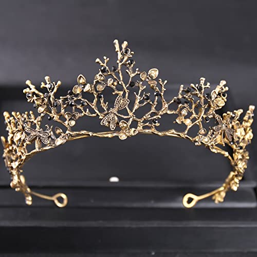 Haarschmuck Krone Tiaras für Frauen Barock Vintage Kristallkrone Tiara Strassstein Prinzessin Schmetterling Promkronen und Tiaras Braut Hochzeit Haarzubehör Schmuck von Biembi von KXQYIKYI