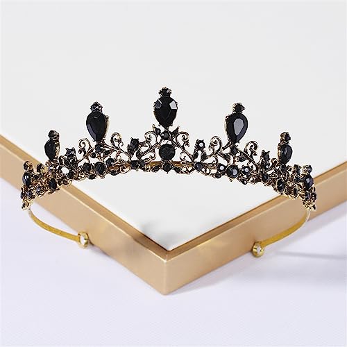 Haarschmuck Krone Tiaras für Frauen Braut Tiaras schwarze einfache Damen Mode -Hochzeitskrone von KXQYIKYI