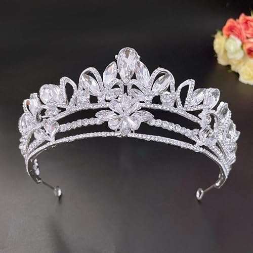 Haarschmuck Krone Tiaras für Frauen Hochzeit Kronhaar Schmuck Braut Haarzubehör Frauen Barockkronen -Strass -Strass -Kristalltiartiare Queen Party Schmuck (Farbe: Krone 12) von KXQYIKYI