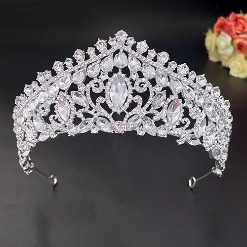 Haarschmuck Krone Tiaras für Frauen Hochzeit Kronhaar Schmuck Braut Haarzubehör Frauen Barockkronverseston von KXQYIKYI