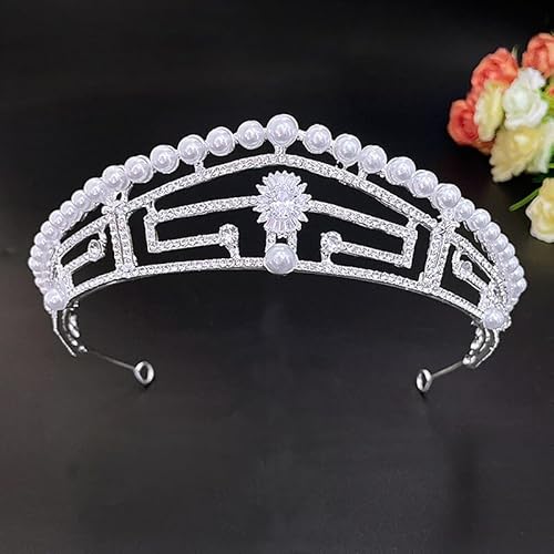 Haarschmuck Krone Tiaras für Frauen Hochzeit Kronhaar Schmuck Braut Haarzubehör Frauen Barockkronverseston von KXQYIKYI
