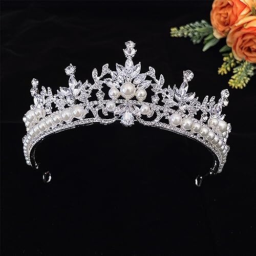 Haarschmuck Krone Tiaras für Frauen Hochzeit Kronhaar Schmuck Braut Haarzubehör Frauen Barockkronverseston von KXQYIKYI