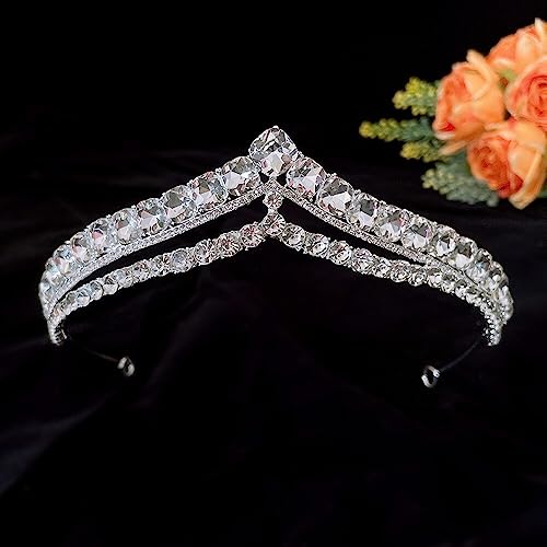 Haarschmuck Krone Tiaras für Frauen Hochzeit Kronhaar Schmuck Braut Haarzubehör Frauen Barockkronverseston von KXQYIKYI