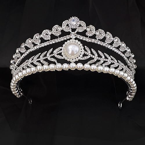Haarschmuck Krone Tiaras für Frauen Hochzeit Kronhaar Schmuck Braut Haarzubehör Frauen Barockkronverseston von KXQYIKYI