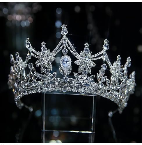 Haarschmuck Krone Tiaras für Frauen Luxuskron Frauen Haarzubehör Hochzeit Haarwege Braut Kopfstück Engagement Schmuck 100% handgefertigte Tiaras und Kronen von KXQYIKYI