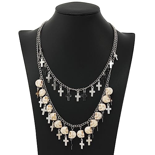 Haarschmuck Krone Tiaras für Frauen Mode Schädel Krone Halloween Schmuck für Frauen Mädchen Prinzessin Party Cospaly Stirnbänder Strass Tiaras Silber Farbe Haarbänder Farbe: N11, Größe: Tia von KXQYIKYI