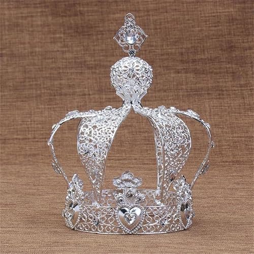 Haarschmuck Krone Tiaras für Frauen beliebte Barock Retro Royal Crown Ball Party Herren Kuchen Party Ball Hochzeit Friseur Krone Runde (Farbe: a) von KXQYIKYI