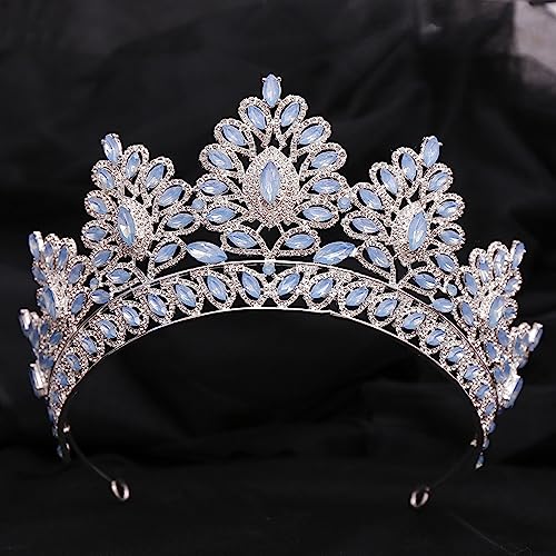Haarschmuck Krone Tiaras für Frauen große Tiaras und Kronen für Braut Hochzeit Barock Stirnbänder König und Königin Kronen Wasser Drop Strass -Steine ​​Designs Haarbänder Schmuck (Farbe: F) von KXQYIKYI