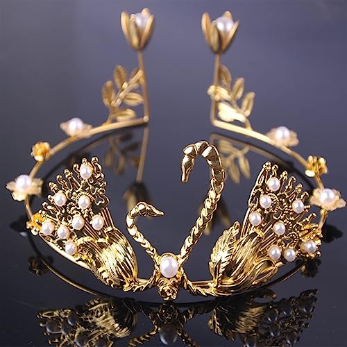 Haarschmuck Kronen Tiaras für Frauen Schwanenkronprinzessin Königin Diadr. Kinder Mädchen Kronen Festzug Abschlussball Diadem Haarschmuck Kuchen Dekorieren dekorieren von KXQYIKYI