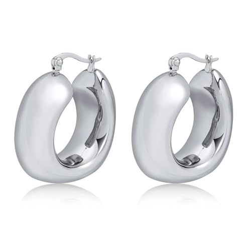 Hölzerohrringe dicke runde Hoop -Ohrring -Frauen Geometrische minimalistische Hochzeit Boho Party von KXQYIKYI