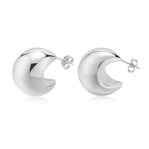 Hölzerohrringe dicke runde Hoop -Ohrring -Frauen Geometrische minimalistische Hochzeit Boho Party von KXQYIKYI