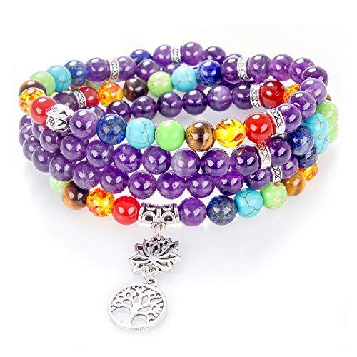 KXQYIKYI 108 Perlen Meditation Halskette 7 Chakra Buddhist Gebet Perlenarmband des Lebens Anhänger Halskette Heilungsstein Yoga Halskette Frauen Männer Armbänder KXQYIKYI 108 Perlen Meditation Halskette 7 Chakra Buddhist Gebet Perlenarmband des Lebens Anhänger Halskette Heilungsstein Yoga Halskette Frauen Männer Armbänder von KXQYIKYI