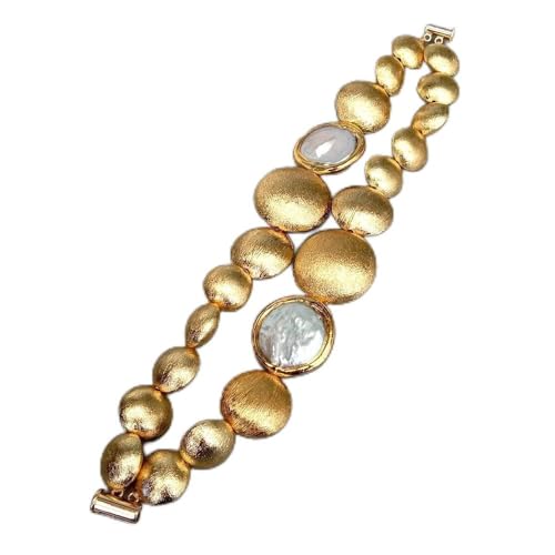 KXQYIKYI 2 Stränge Süßwasser kultivierte weiße Münze Perle 15-20-26 mm Gold plattiert gebürstete Perlenperlen Armband Frauen Hochzeit Schmuck KXQYIKYI 2 Stränge Süßwasser kultivierte weiße Münze Perle 15-20-26 mm Gold plattiert gebürstete Perlenperlen Armband Frauen Hochzeit Schmuck von KXQYIKYI