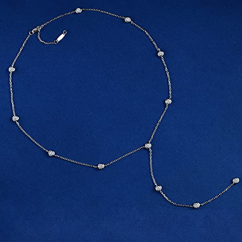 KXQYIKYI 925 Sterling Silber 3.25ct High Carbon Diamond Edelstein Anhänger Halsketten für Frauen Schmuck S von KXQYIKYI