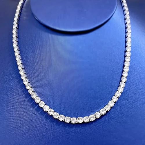 KXQYIKYI 925 Sterling Silber 4 * 4 mm hohe Carbon Diamond Halskette für Frauen funkelnde Hochzeit Schmuck von KXQYIKYI