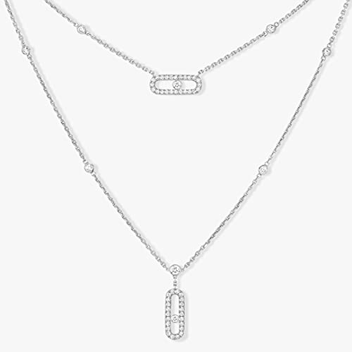 KXQYIKYI 925 Sterling Silber Double Layer Anhängerin Frauen Halskette von KXQYIKYI