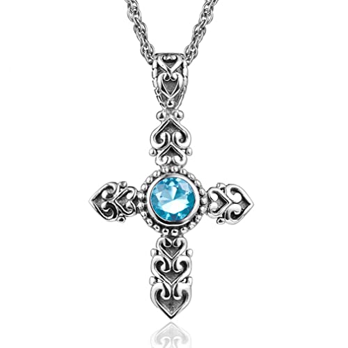 KXQYIKYI 925 Sterling Silver Cross Halskette Anhänger für Frauen mit Emerald Stone Party Fein Schmuck Frau S von KXQYIKYI