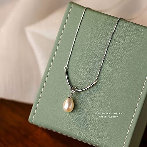 KXQYIKYI 925 Süßwasserperlen Anhänger Halskette für Frauen Hochzeitszubehör KXQYIKYI 925 Süßwasserperlen Anhänger Halskette für Frauen Hochzeitszubehör von KXQYIKYI
