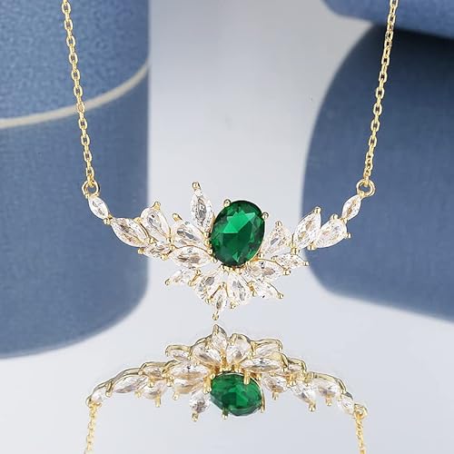 KXQYIKYI Blue Topaz Emerald Ruby Woman Halskette S925 Silberschmuck Hochzeit Geburtstag von KXQYIKYI