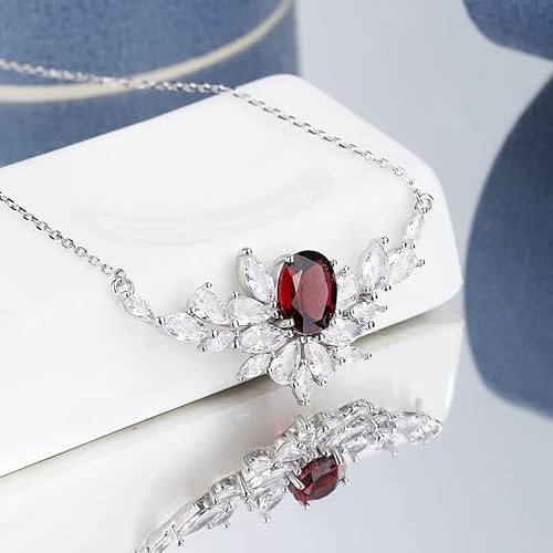 KXQYIKYI Blue Topaz Emerald Ruby Woman Halskette S925 Silberschmuck Hochzeit Geburtstag von KXQYIKYI