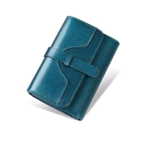 KXQYIKYI Business Brieftaschen Frauen Cowide Geldbörsen Kartenhüllen blockieren Brieftaschen Ledergeldklammern (Größe: Blau) von KXQYIKYI