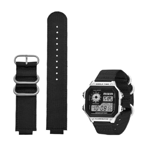 KXQYIKYI Canvas Uhrengurt 18 mm Fit für Box AE1200 / 1300/1000 W-219 Modifiziertes Nylon Uhrenband Männer Armband Armband Accessorie KXQYIKYI Canvas Uhrengurt 18 mm Fit für Box AE1200 / 1300/1000 W-219 Modifiziertes Nylon Uhrenband Männer Armband Armband Accessorie von KXQYIKYI