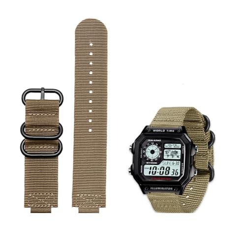 KXQYIKYI Canvas Uhrengurt 18 mm Fit für Box AE1200 / 1300/1000 W-219 Modifiziertes Nylon Uhrenband Männer Armband Armband Accessorie von KXQYIKYI
