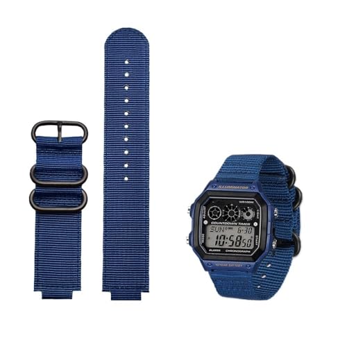 KXQYIKYI Canvas Uhrengurt 18 mm Fit für Box AE1200 / 1300/1000 W-219 Modifiziertes Nylon Uhrenband Männer Armband Armband Accessorie von KXQYIKYI
