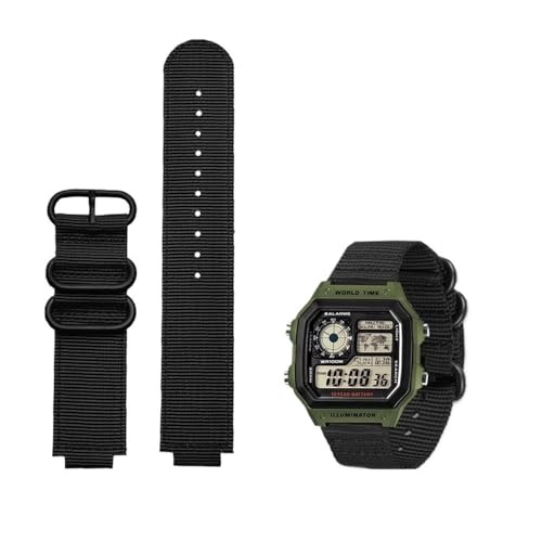 KXQYIKYI Canvas Uhrengurt 18 mm Fit für Box AE1200 / 1300/1000 W-219 Modifiziertes Nylon Uhrenband Männer Armband Armband Accessorie von KXQYIKYI