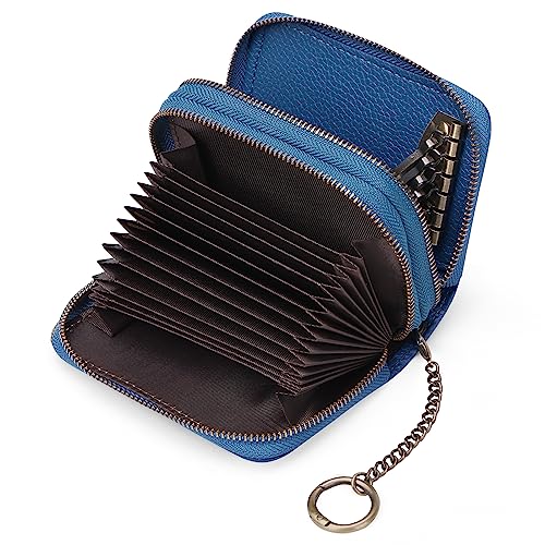 KXQYIKYI Damen-Geldbörse, RFID-blockierendes Leder, kleine Bifold-Geldbörse mit Reißverschluss, kompaktes Kartenetui mit Ausweisfenster von KXQYIKYI