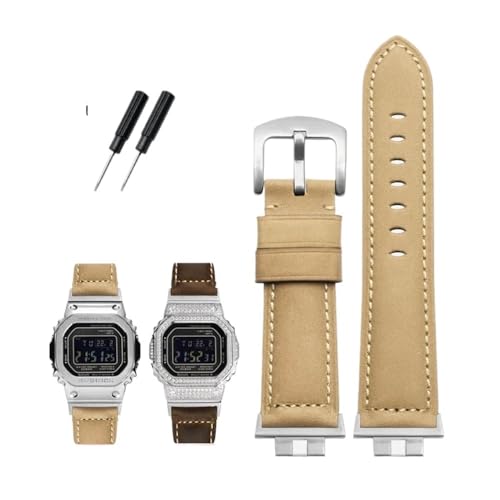 KXQYIKYI Echter Leder Uhrengurt fit für G-Schock geeignet für GMW-B5000 kleine silberne bar Herren-bequemes Uhrenbandzubehör 22mm KXQYIKYI Echter Leder Uhrengurt fit für G-Schock geeignet für GMW-B5000 kleine silberne bar Herren-bequemes Uhrenbandzubehör 22mm von KXQYIKYI