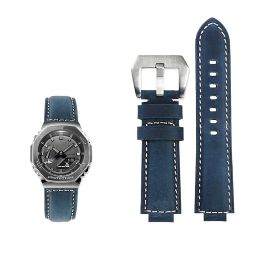 KXQYIKYI Farm Eiche modifizierte Passform für G-Schock GA-2100 GM2100 GM-110 GA110 DW5600 Serie Frosted Cow Hide Leder Watch Gurt Männer von KXQYIKYI