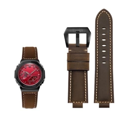 KXQYIKYI Farm Eiche modifizierte Passform für G-Schock GA-2100 GM2100 GM-110 GA110 DW5600 Serie Frosted Cow Hide Leder Watch Gurt Männer von KXQYIKYI