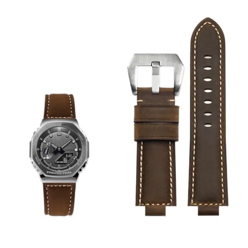 KXQYIKYI Farm Eiche modifizierte Passform für G-Schock GA-2100 GM2100 GM-110 GA110 DW5600 Serie Frosted Cow Hide Leder Watch Gurt Männer von KXQYIKYI