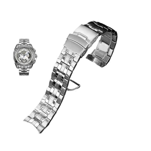 KXQYIKYI Fit für EF-550 Edelstahl Watchband 22mm Silbergurt Deployment Schnallen Armband Metallgürtel Herren Uhr Kette KXQYIKYI Fit für EF-550 Edelstahl Watchband 22mm Silbergurt Deployment Schnallen Armband Metallgürtel Herren Uhr Kette von KXQYIKYI