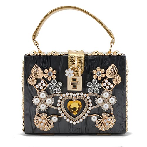 KXQYIKYI Frauen Acrylabendparty Diamant-verkrustete Abendtasche Make-up-Tasche Square Bag Damen Geldbeutel Party Handtasche (D) von KXQYIKYI