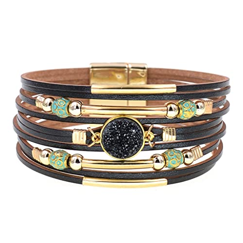 KXQYIKYI Frauen Armbänder Böhmen Armbänder Armband Lederarmbänder Frauen Frau (Größe: 17 cm) von KXQYIKYI