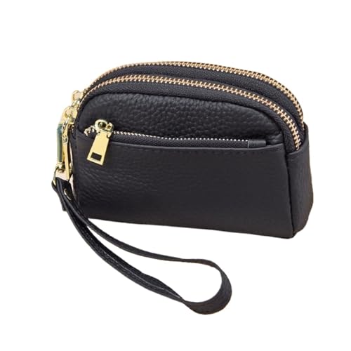 KXQYIKYI Frauen Brieftaschen kleine Handtaschen echte Ledermünze Geldbeutel Beutel Cowide Money Organisatoren Visitenkartenkoffer (Größe: Schwarz) von KXQYIKYI