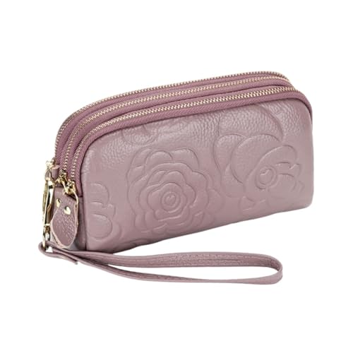 KXQYIKYI Frauen Geldbörsen Brieftaschen Handtaschen echte Lederabendsäcke Münzbeutel Beutel Visitenkartenhüllen Geldclips (Größe: lila) von KXQYIKYI