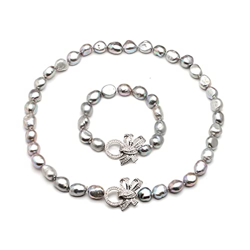 KXQYIKYI Frauen Halsketten Barock 925 Silber weiß natürlicher Süßwasser -Perlenschmuckstücke echte Perlenketten -Armband -Schmucksets KXQYIKYI Frauen Halsketten Barock 925 Silber weiß natürlicher Süßwasser -Perlenschmuckstücke echte Perlenketten -Armband -Schmucksets von KXQYIKYI