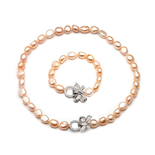 KXQYIKYI Frauen Halsketten Barock 925 Silber weiß natürlicher Süßwasser -Perlenschmuckstücke echte Perlenketten -Armband -Schmucksets von KXQYIKYI