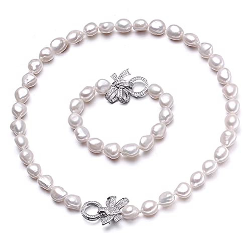 KXQYIKYI Frauen Halsketten Barock 925 Silber weiß natürlicher Süßwasser -Perlenschmuckstücke echte Perlenketten -Armband -Schmucksets KXQYIKYI Frauen Halsketten Barock 925 Silber weiß natürlicher Süßwasser -Perlenschmuckstücke echte Perlenketten -Armband -Schmucksets von KXQYIKYI