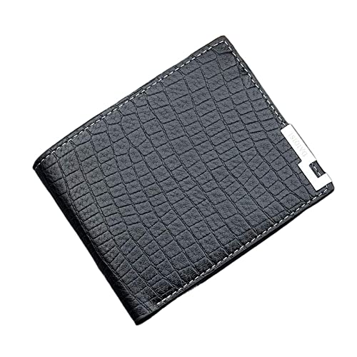 KXQYIKYI Gelegenheitsmänner Bifold Wallet ID Kreditkartenhalter Clutch Slim Wallet Short Münze reines Geldbörsen Geld Geldbörse Mann (Farbe: Schwarz) von KXQYIKYI