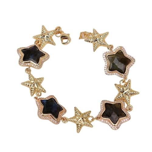 KXQYIKYI Gemstone Set Labradorite Star Form Pave Perlen für Frauen Schmuck Set KXQYIKYI Gemstone Set Labradorite Star Form Pave Perlen für Frauen Schmuck Set von KXQYIKYI