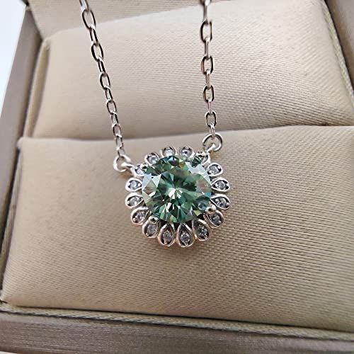 KXQYIKYI Grünblau echtes Moissanite Frauen Halskette mit S925 Schmuck Hochzeit von KXQYIKYI