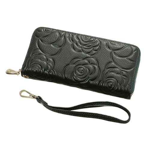 KXQYIKYI Handtaschen Frauen Cowide Visitenkartenkoffer Brieftaschen echte Ledermünzenbeutel Beutel Lange Geldclips (Größe: Grün) von KXQYIKYI